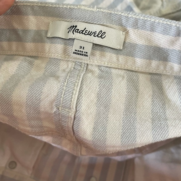 Madewell Stretch A-Line Mini Skirt in Pompano Stripe: Button-Front Edition - Picture 9 of 11